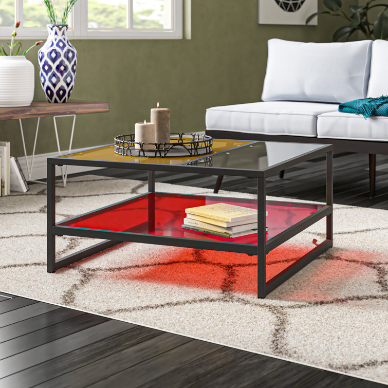 Red metal deals coffee table